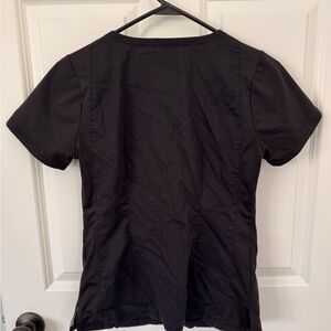 healing hands Black Scrub Top with Lime Trim